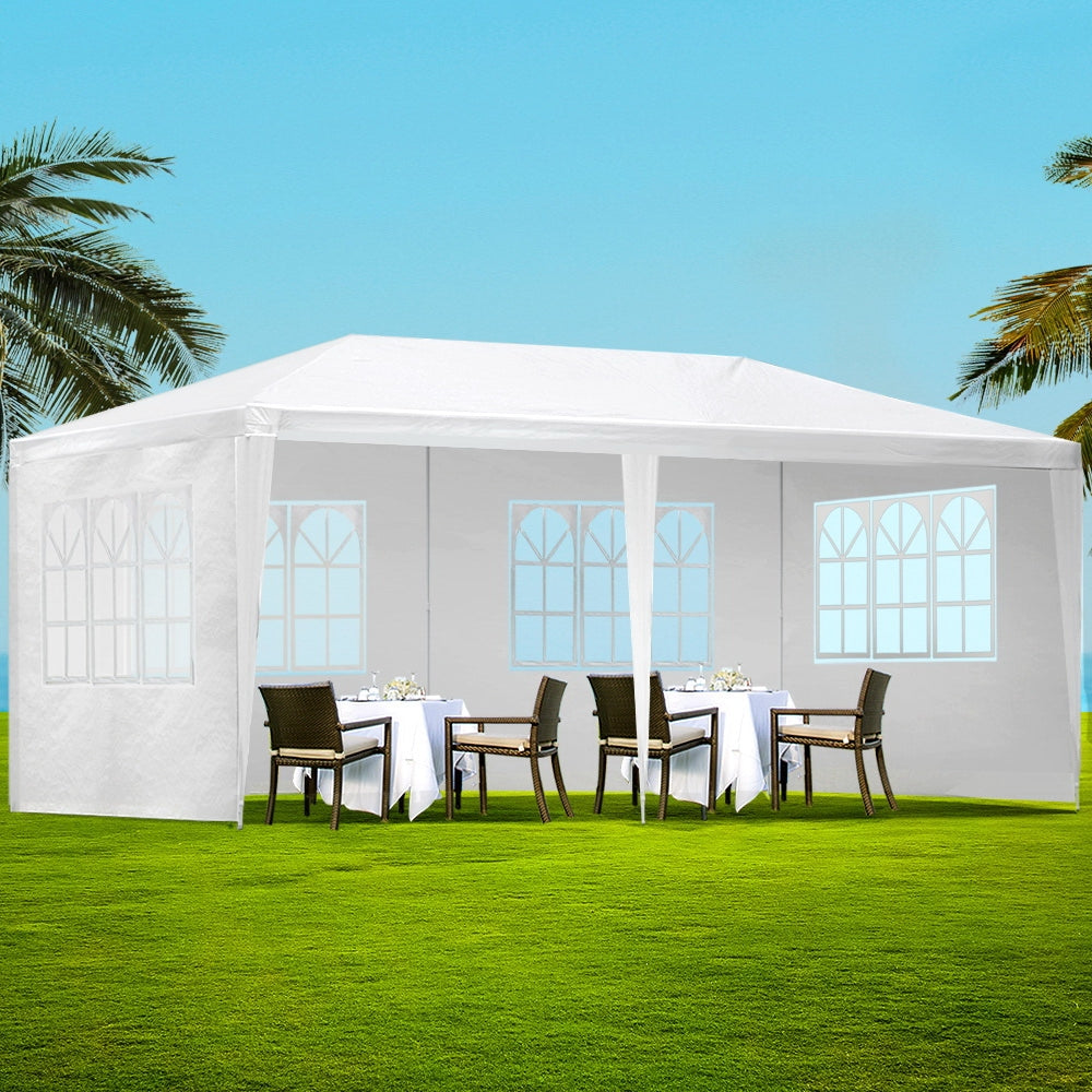 Instahut 3x6m Gazebo Marquee Party Tent Canopy White