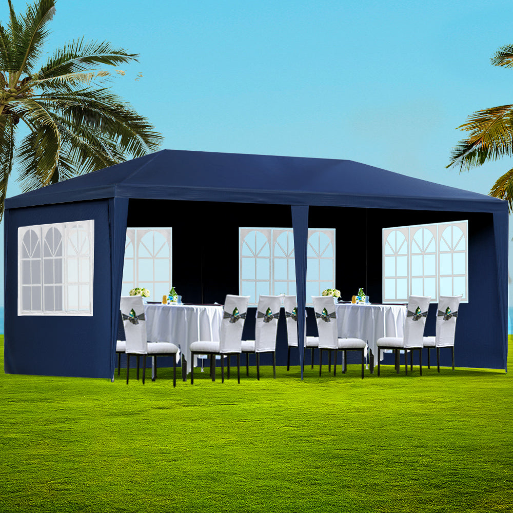 Instahut Gazebo 3x6m Marquee Party Tent Outdoor Blue