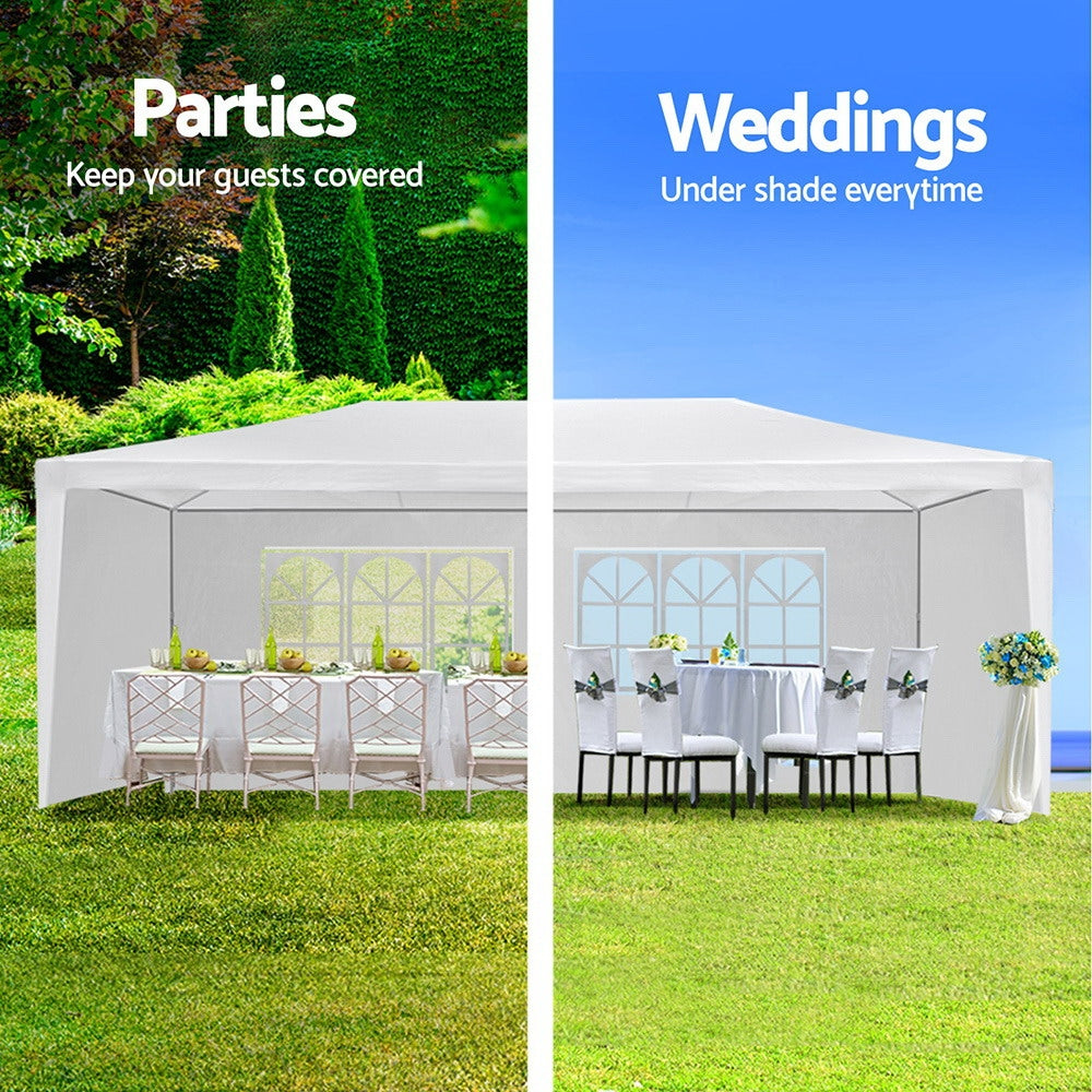 Instahut 3x6m Gazebo Wedding Party Tent Outdoor Canopy 6 Panel White
