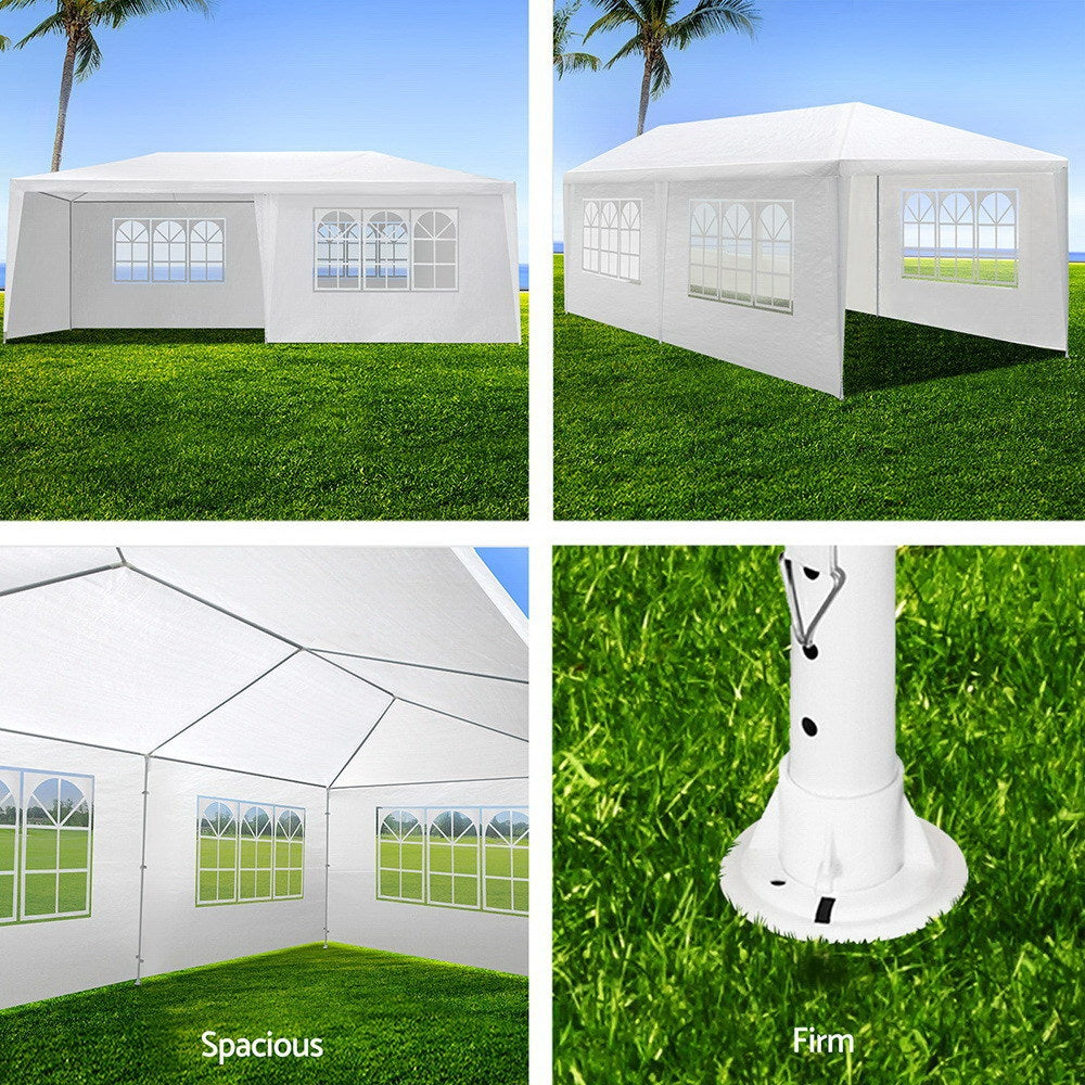 Instahut 3x6m Gazebo Wedding Party Tent Outdoor Canopy 6 Panel White