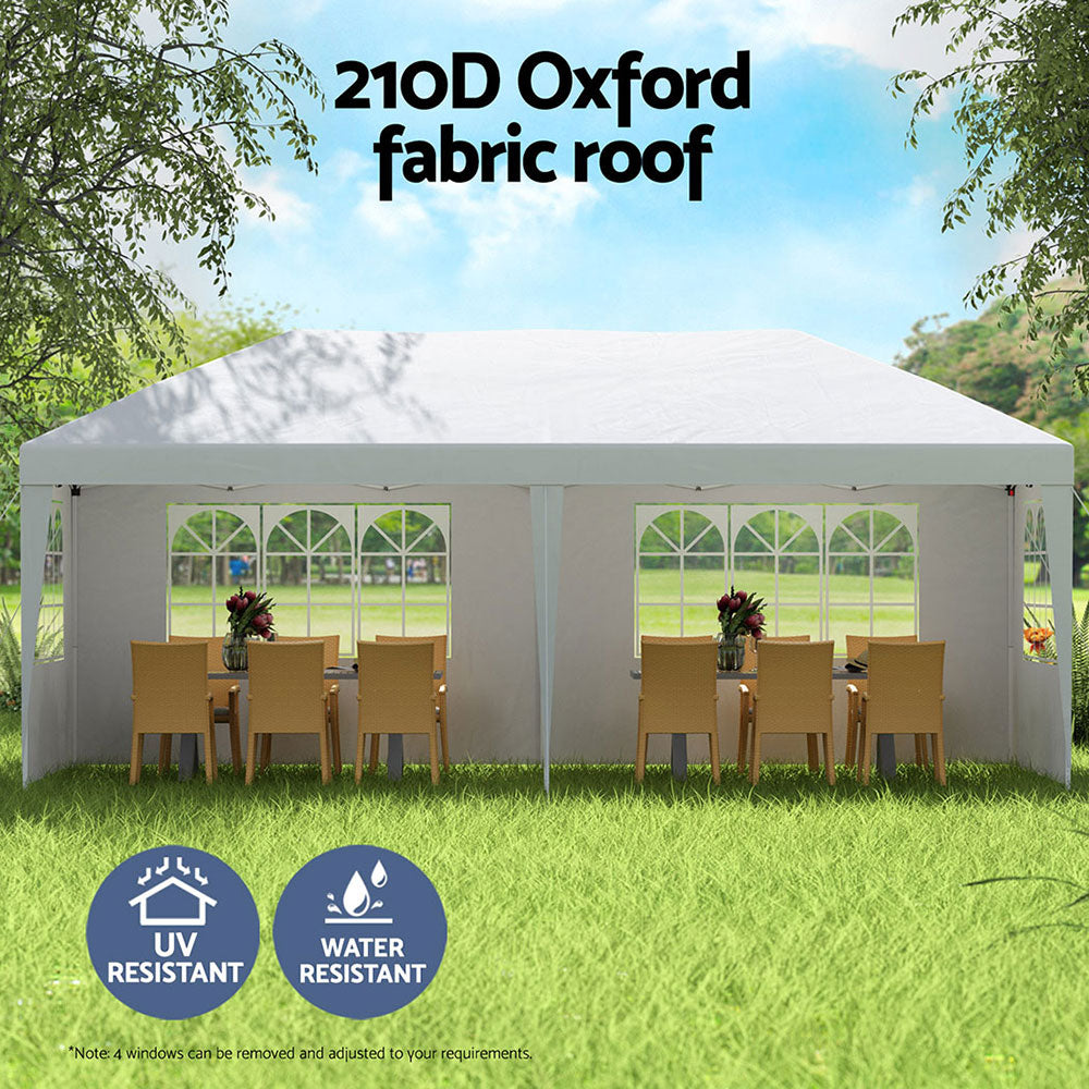 Instahut 3x6m Pop Up Gazebo Wedding Party Tent Canopy White