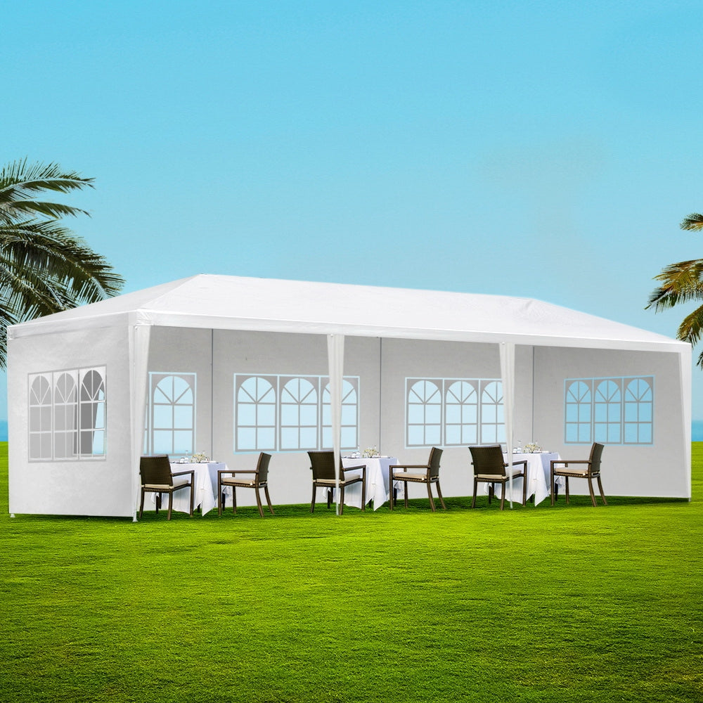 Instahut 3x9m Gazebo Wedding Party Tent White 5-Panel