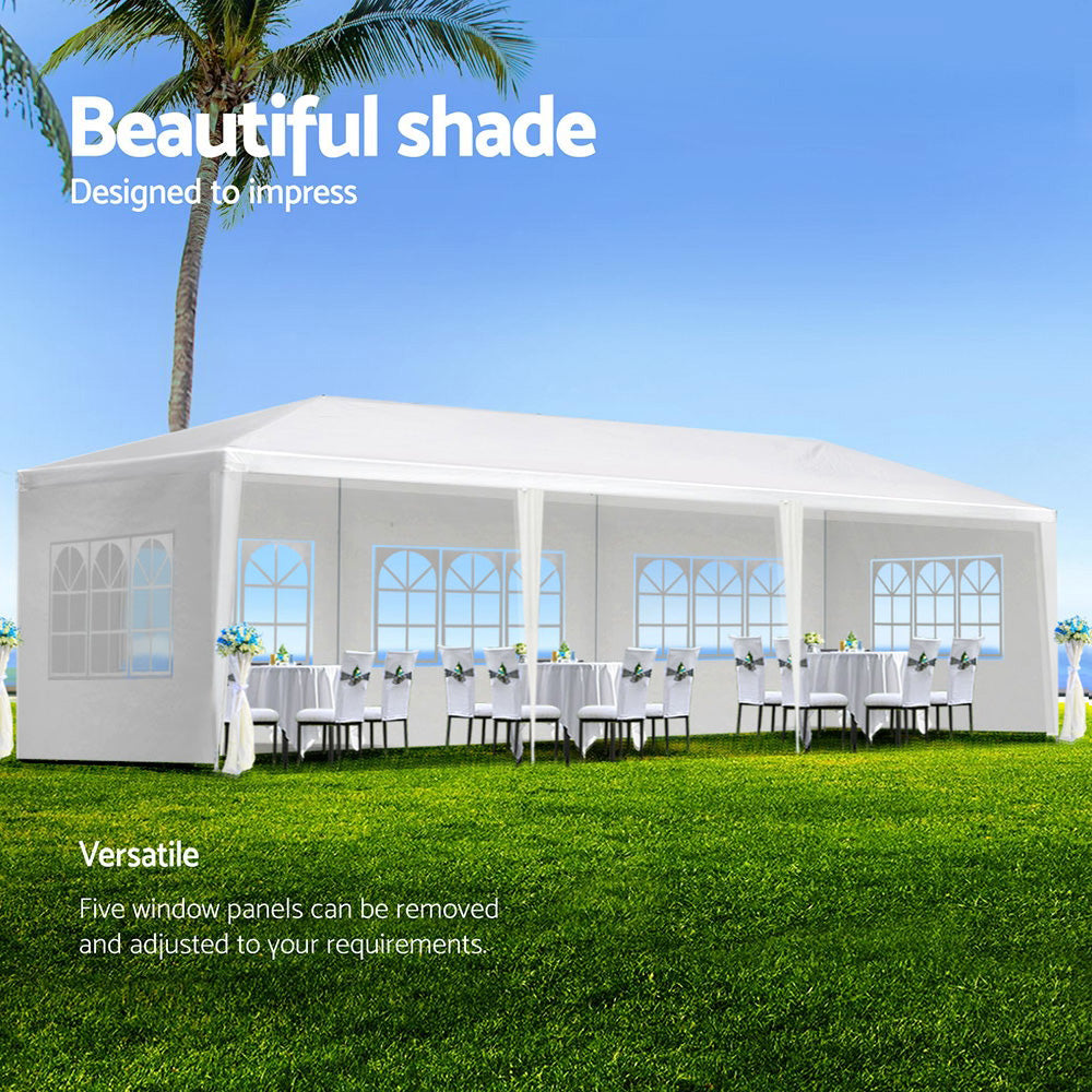 Instahut 3x9m Gazebo Wedding Party Tent White 5-Panel