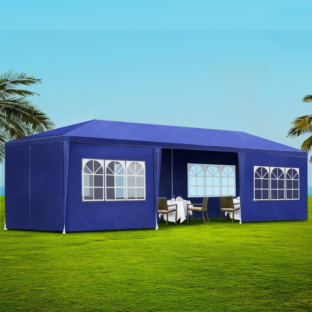 Instahut 3x9m Gazebo Marquee Wedding Party Tent Blue