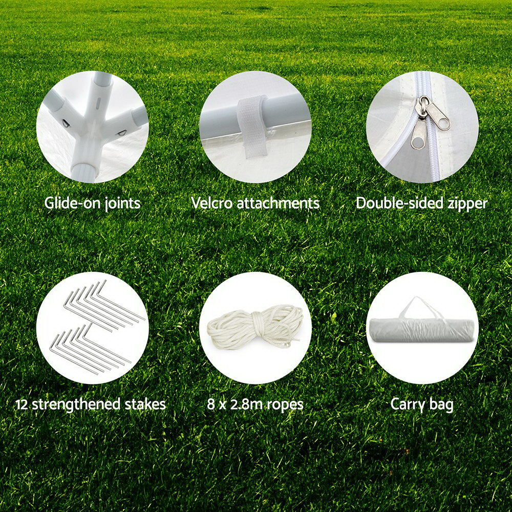 Instahut 3x9m Gazebo Marquee Wedding Party Tent White