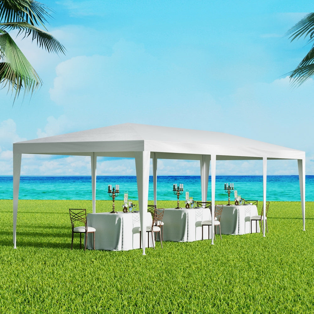 Instahut 3x9m Wedding Party Gazebo Marquee Tent Outdoor Shade White