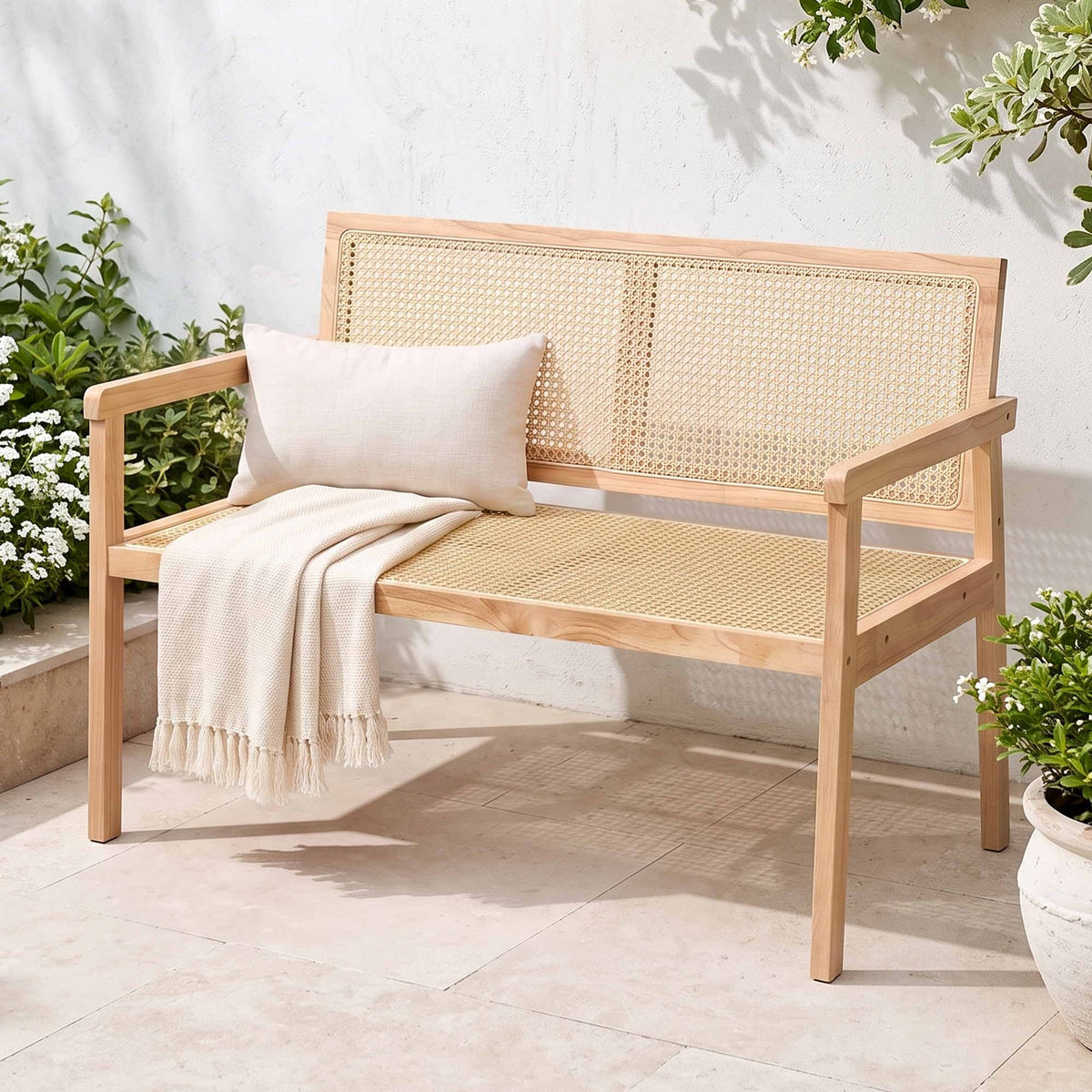 Gardeon Garden Bench Outdoor PVC Woven Seat 107cm