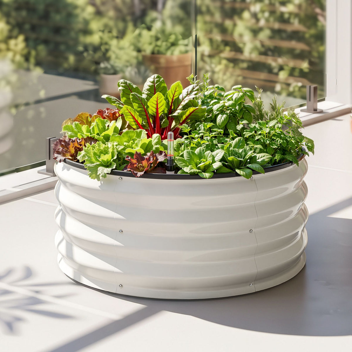 Green Fingers Self Watering Round Raised Garden Bed 60x60x30cm