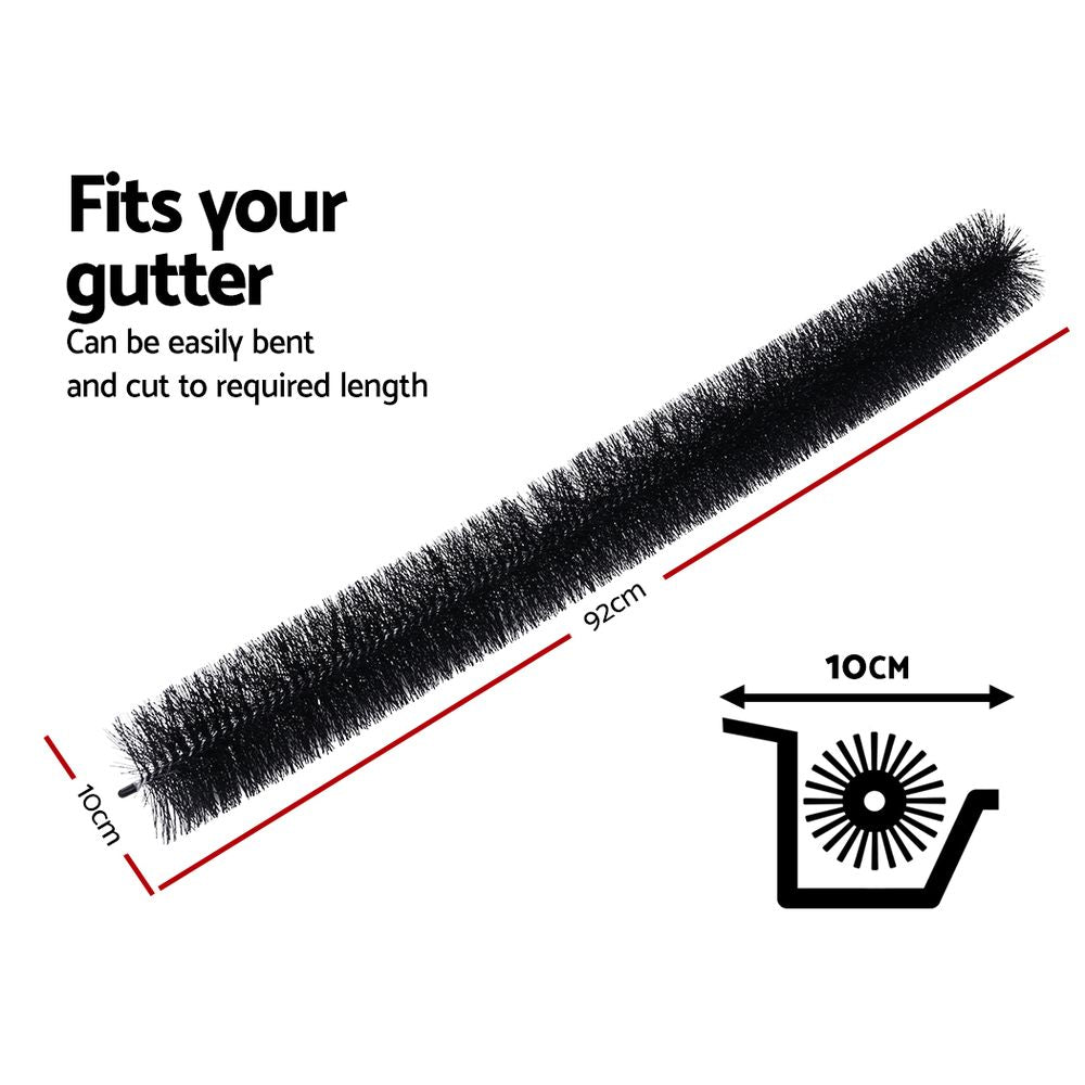 Gardeon 22M Gutter Guard Brush Set 92x10cm 24PCS Black