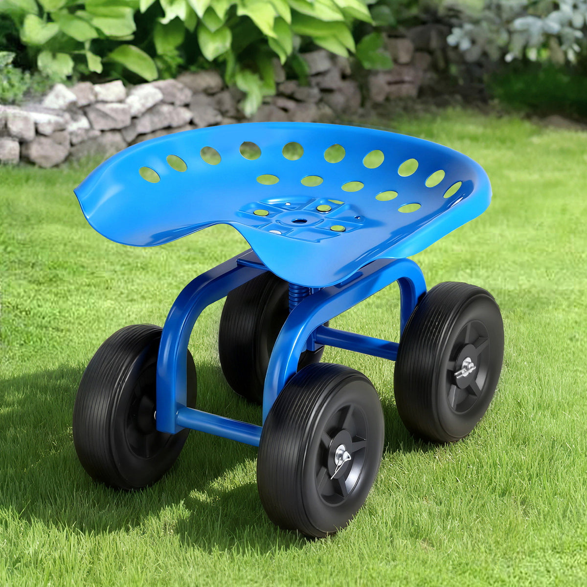 Gardeon Rolling Garden Seat 360 Swivel Adjustable Height Scooter Cart