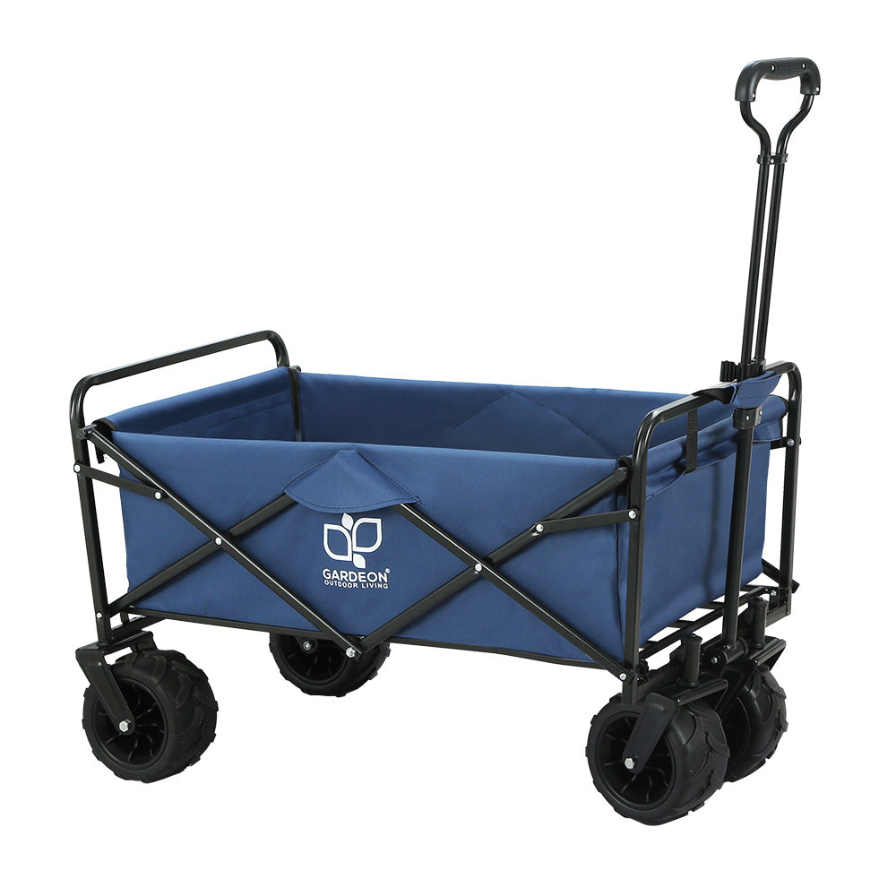 Gardeon 120kg Folding Garden Cart Trolley Navy