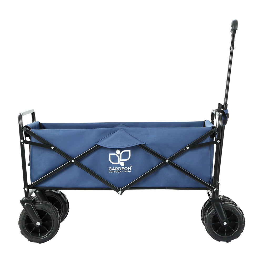 Gardeon 120kg Folding Garden Cart Trolley Navy