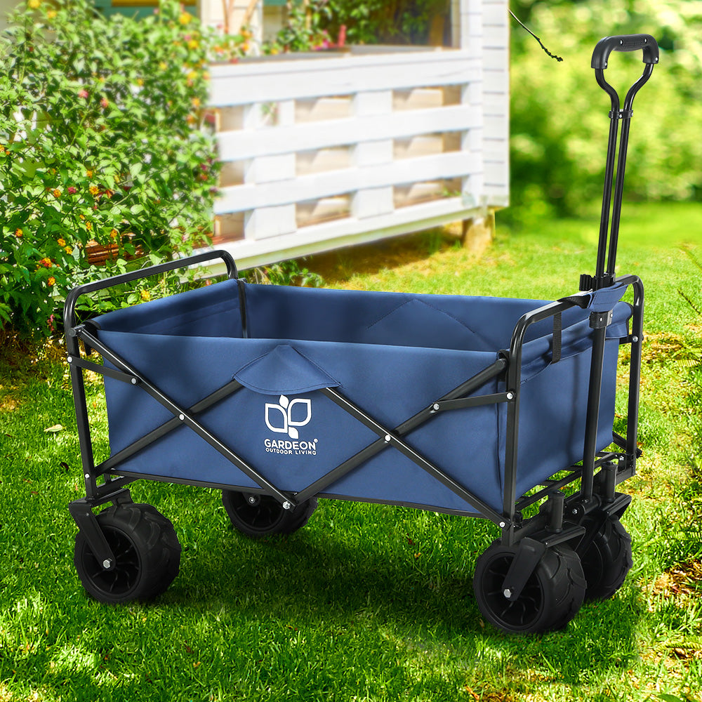 Gardeon 120kg Folding Garden Cart Trolley Navy