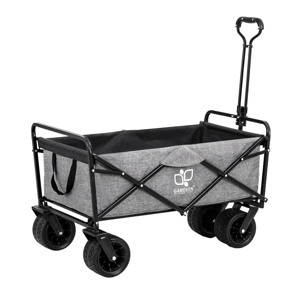 Gardeon Folding Garden Cart Cargo Net Grey