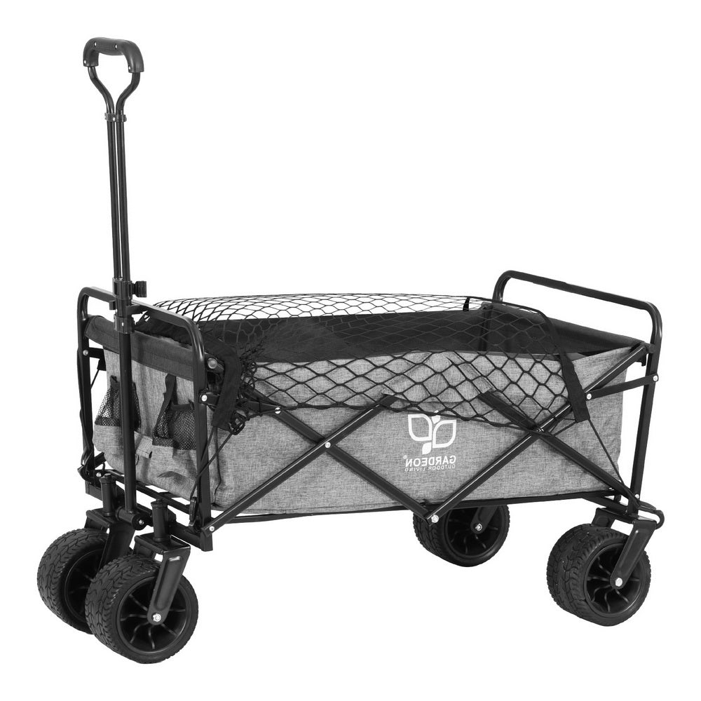 Gardeon Folding Garden Cart Cargo Net Grey