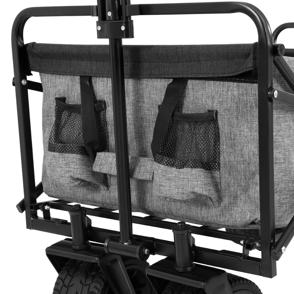 Gardeon Folding Garden Cart Cargo Net Grey
