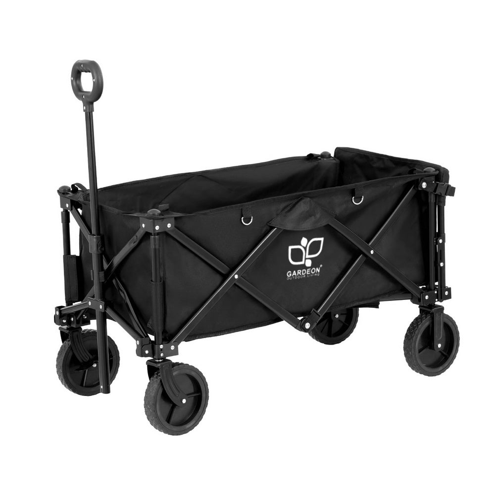 Gardeon Folding Garden Cart Black Rear Opening