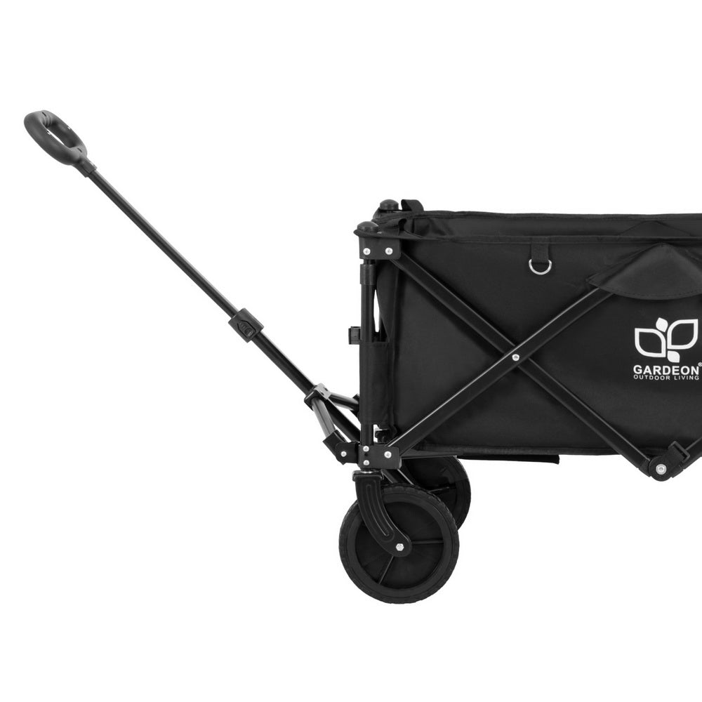 Gardeon Folding Garden Cart Black Rear Opening
