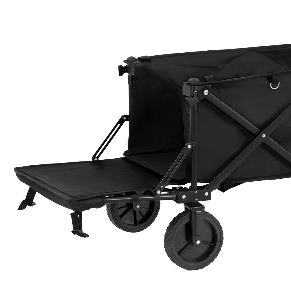 Gardeon Folding Garden Cart Black Rear Opening