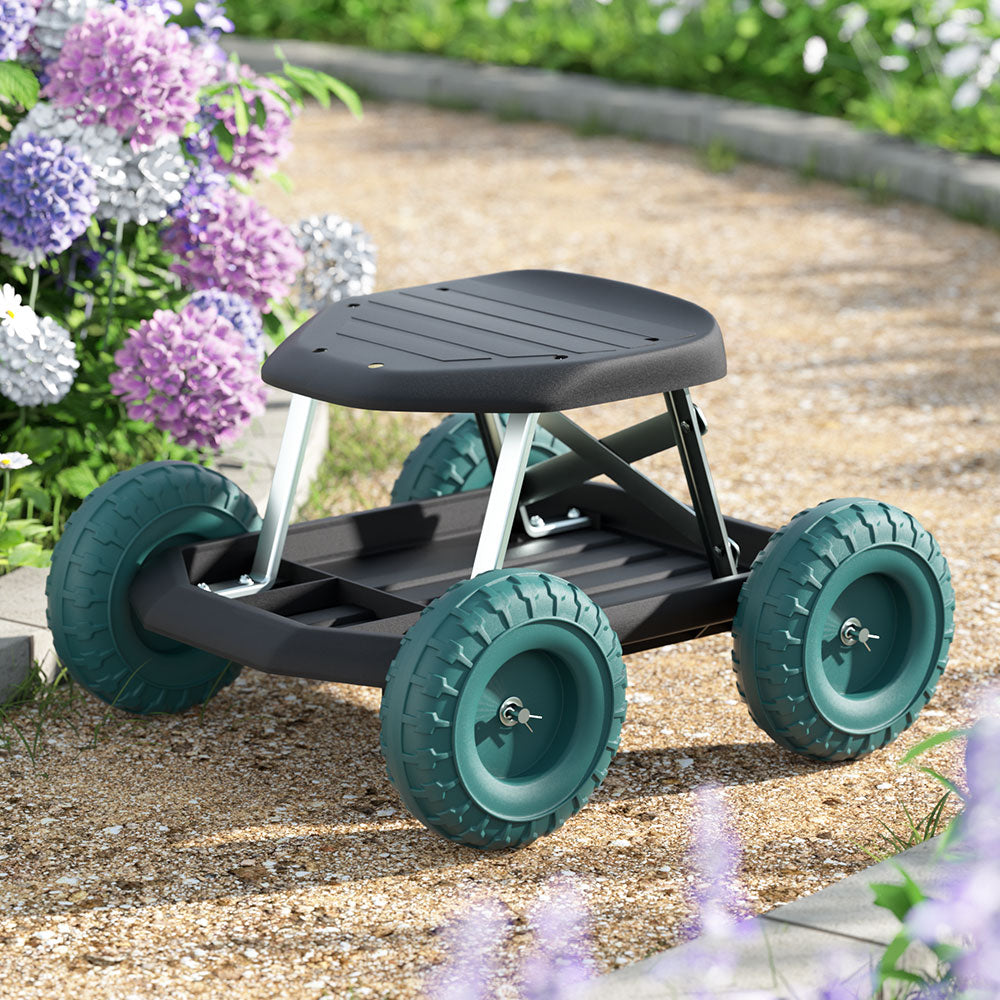 Gardeon Rolling Garden Stool with Wheels 200kg Capacity