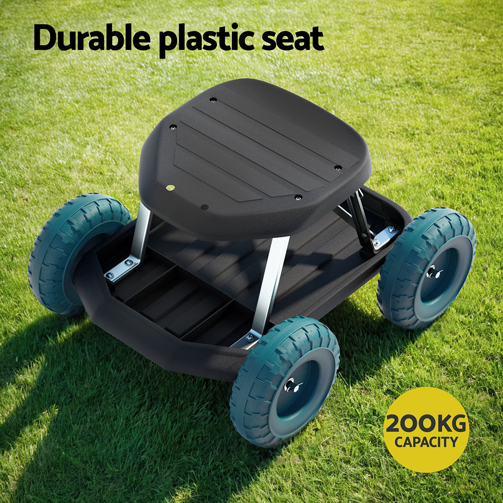 Gardeon Rolling Garden Stool with Wheels 200kg Capacity
