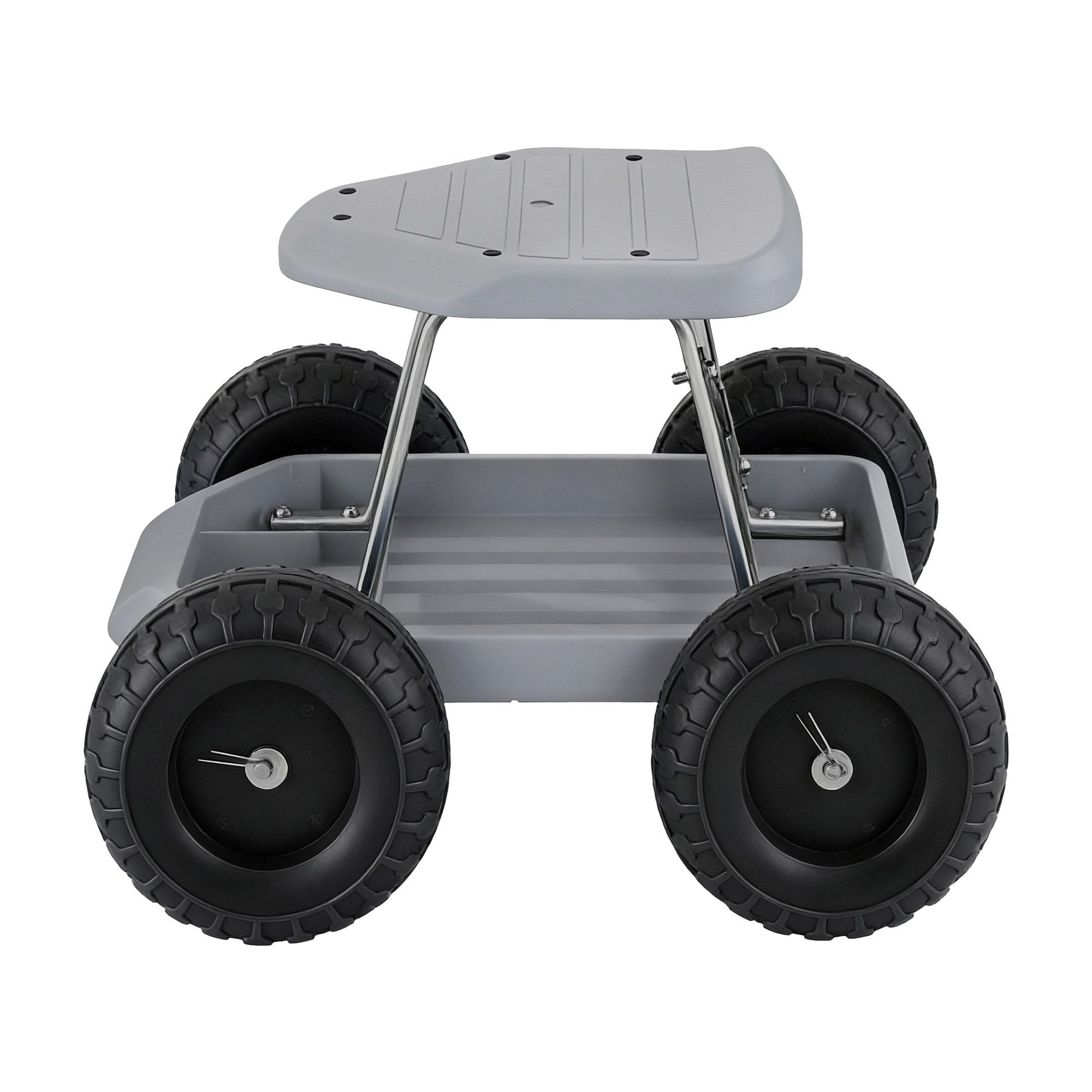 Gardeon Garden Cart Seat with Wheels, Rolling Work Stool with Tool Storage Tray, 440lbs 200kg Heavy Duty Capacity Garden Stool for Outdoor Yard Work, Car Detailing, and Garage Maintenance, Grey/Black