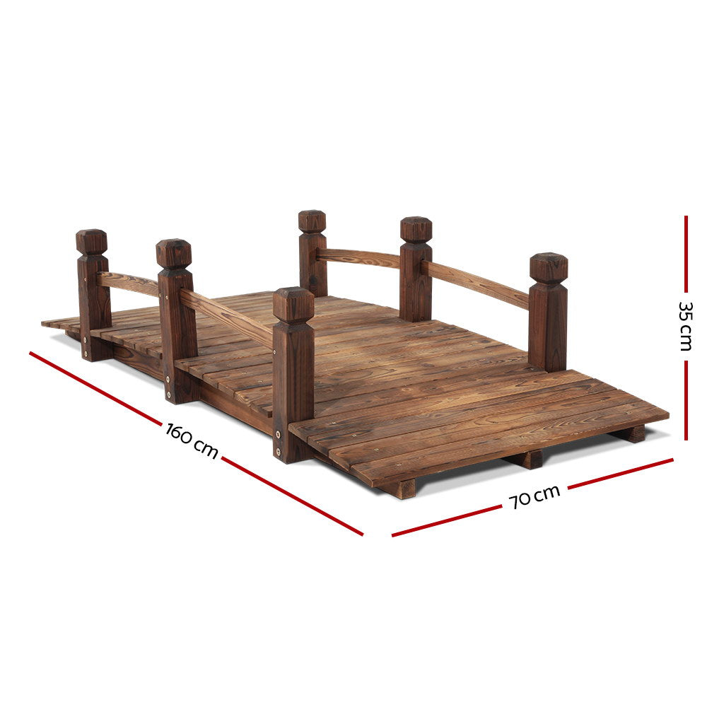 Gardeon 160cm Wooden Garden Bridge Outdoor Ornament