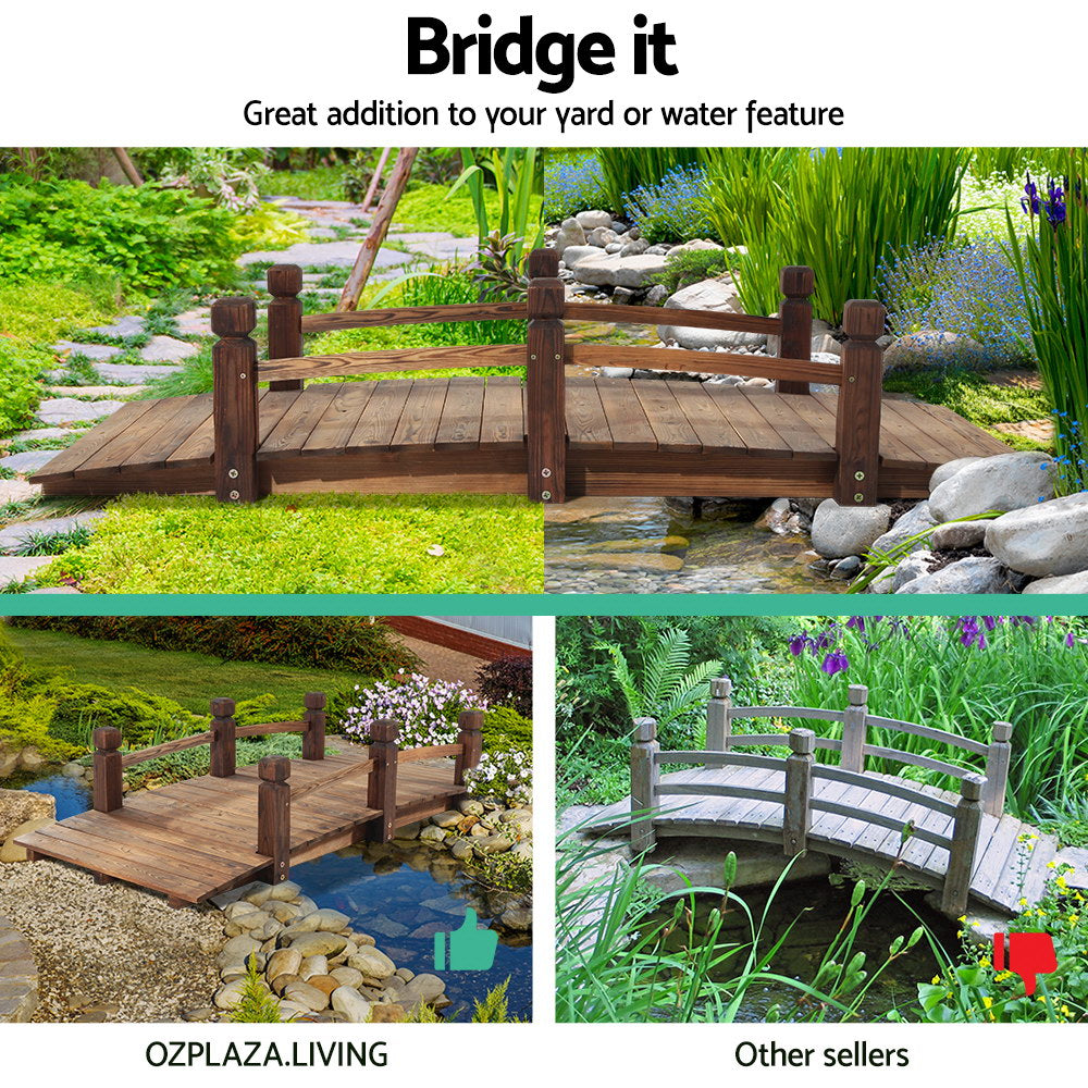 Gardeon 160cm Wooden Garden Bridge Outdoor Ornament
