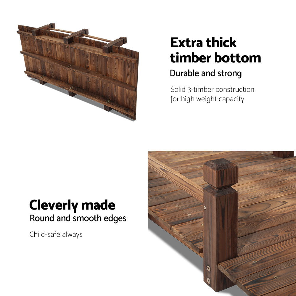 Gardeon 160cm Wooden Garden Bridge Outdoor Ornament