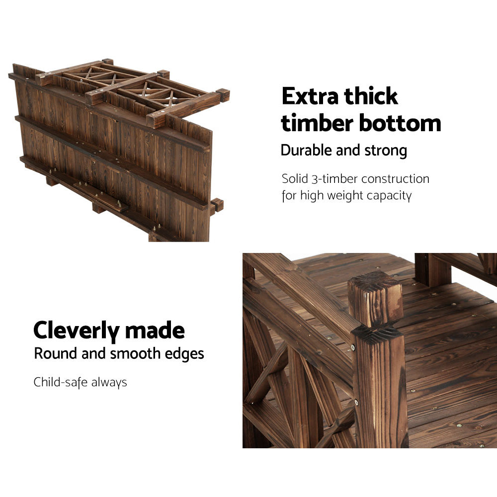 Gardeon 150cm Wooden Garden Bridge Outdoor Ornament