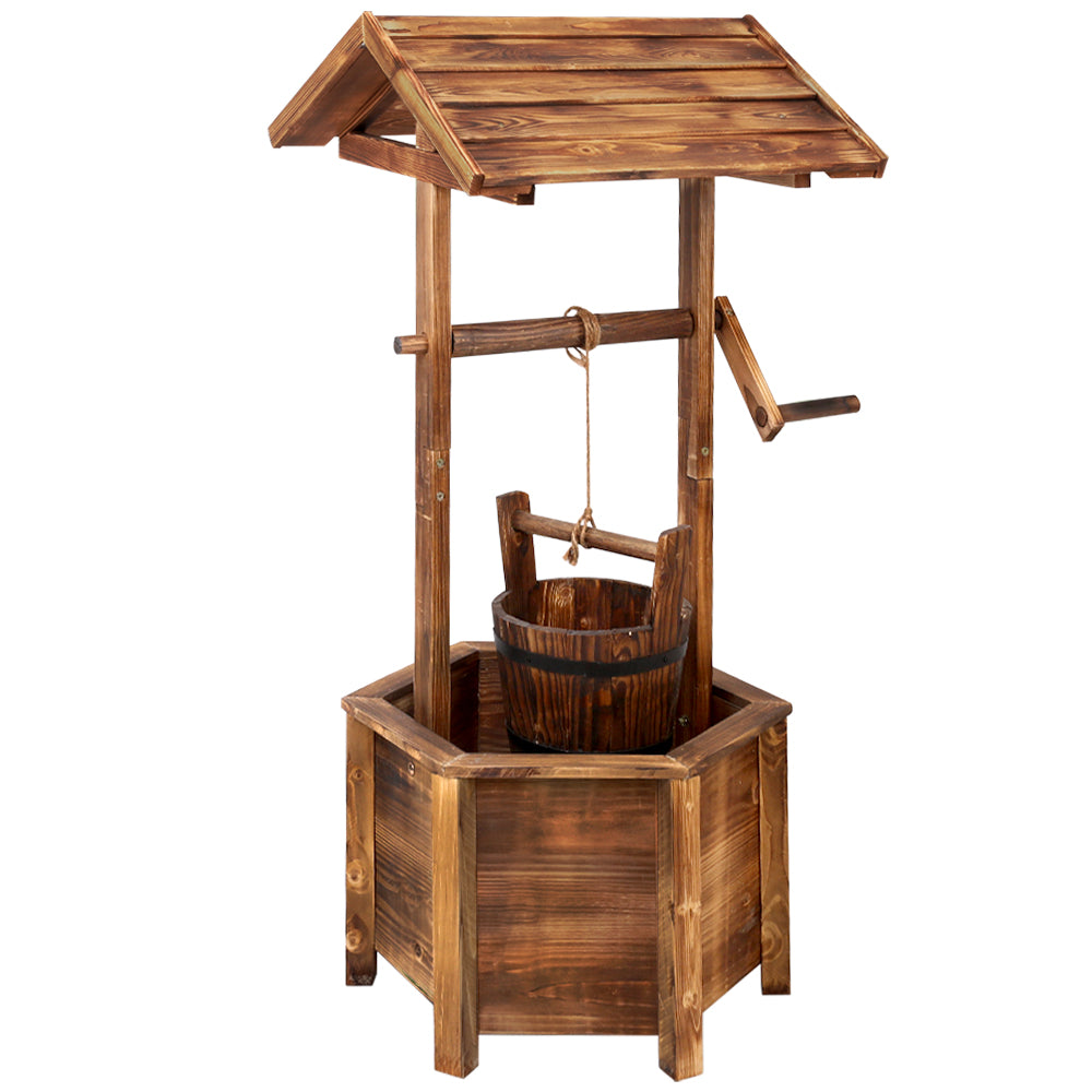 Gardeon Wooden Wishing Well Garden Ornament Rustic Decor
