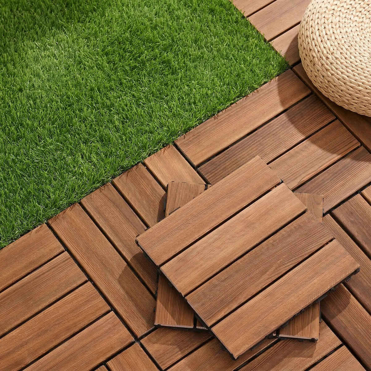 Gardeon 10PCS Wood Deck Tiles 30x30cm Interlocking Outdoor Floor Tiles