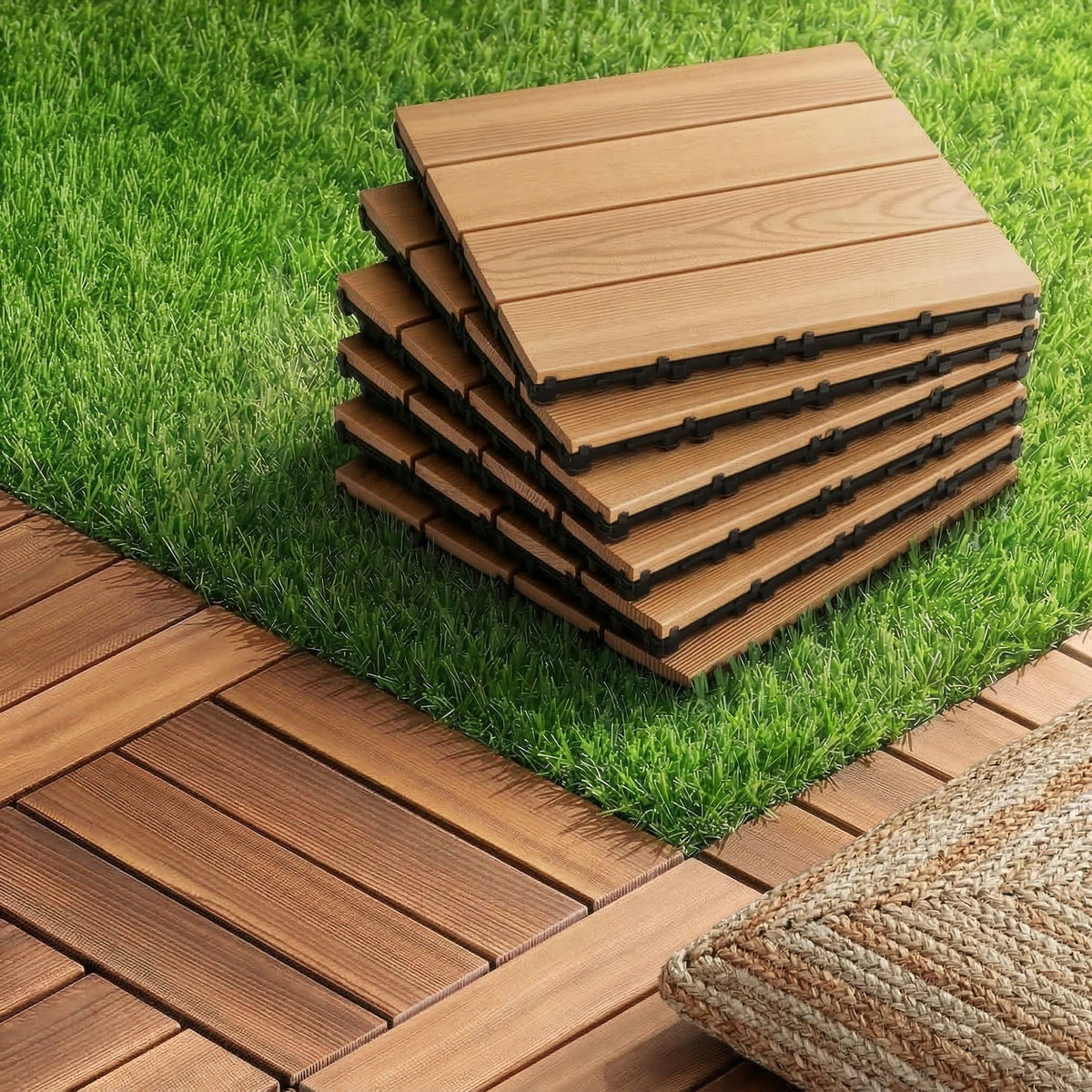 Gardeon 27 Piece Wood Deck Tiles 30x30cm Interlocking Patio Tiles