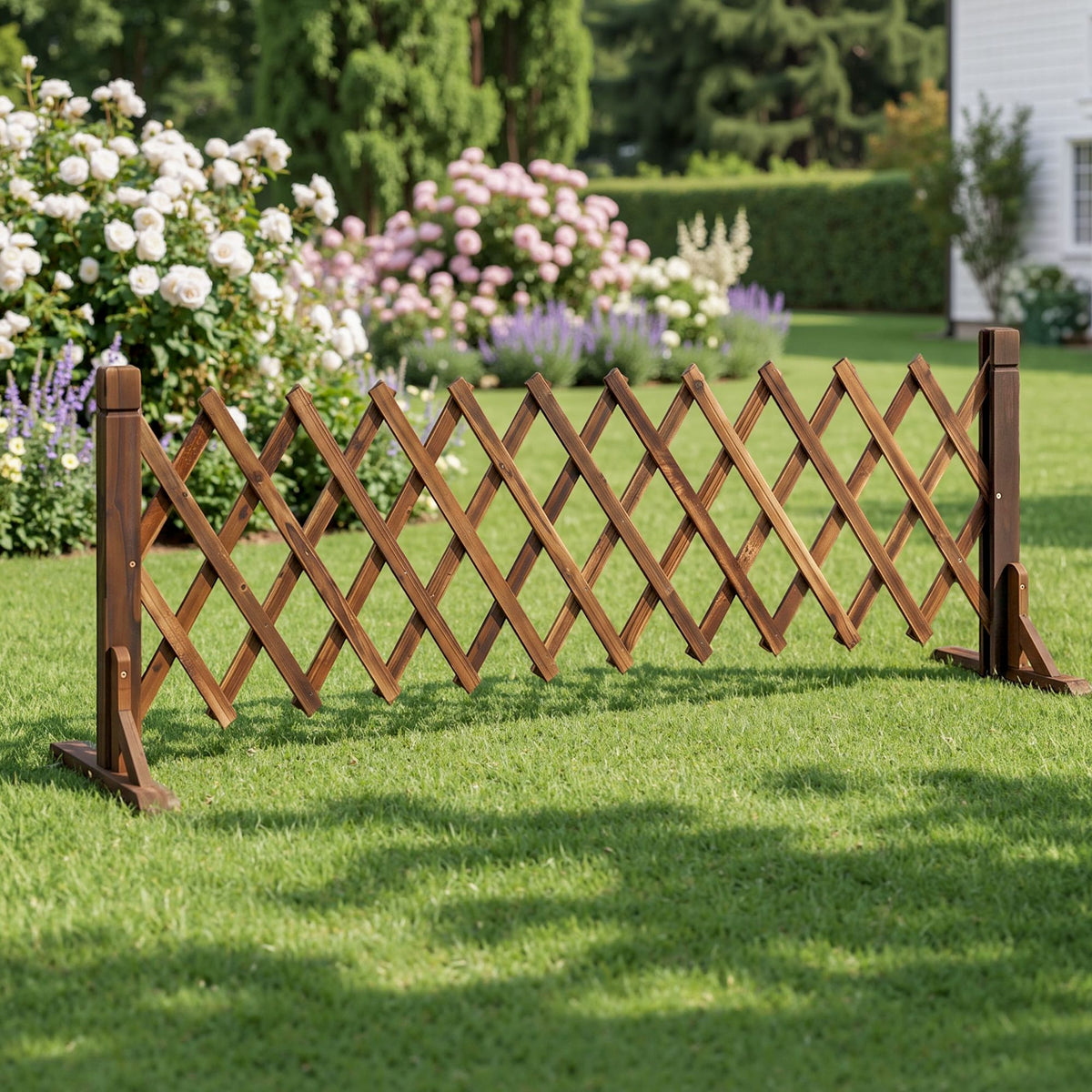 Gardeon Expandable Wooden Trellis Fence Plant Frame 160cm Brown