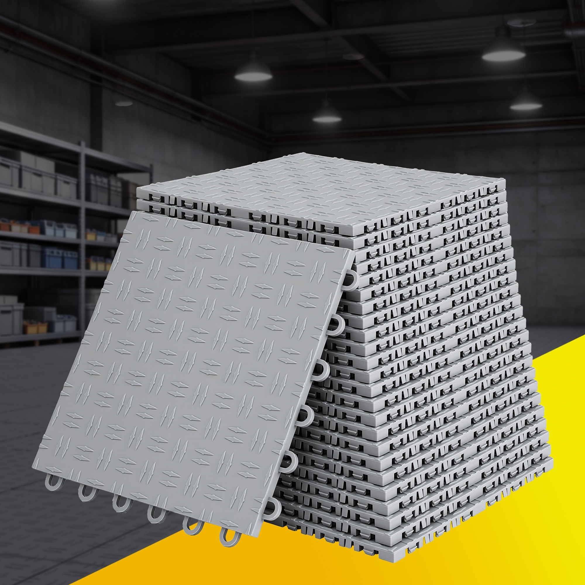 Giantz Garage Floor Tiles Interlocking PP Flooring 25PCS 30x30cm Grey