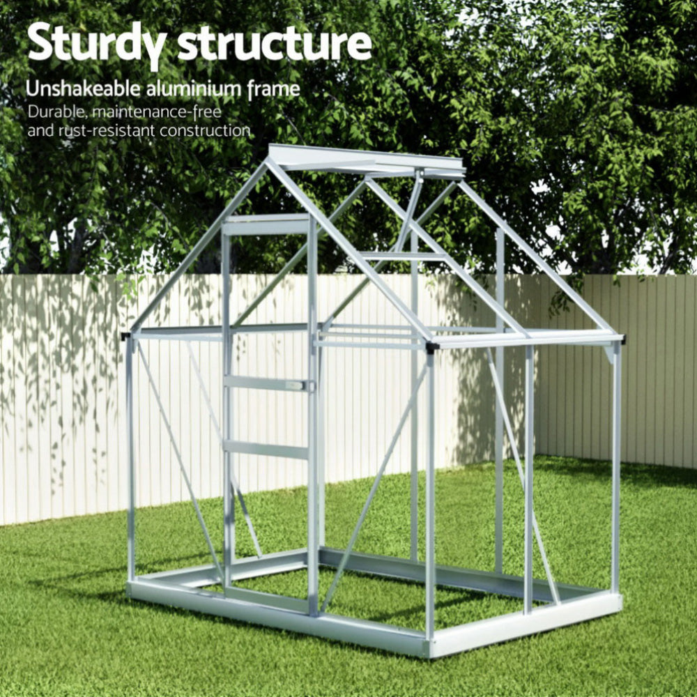 Greenfingers Aluminium Polycarbonate Greenhouse Garden Shed 1.3Mx1.9Mx2.0M