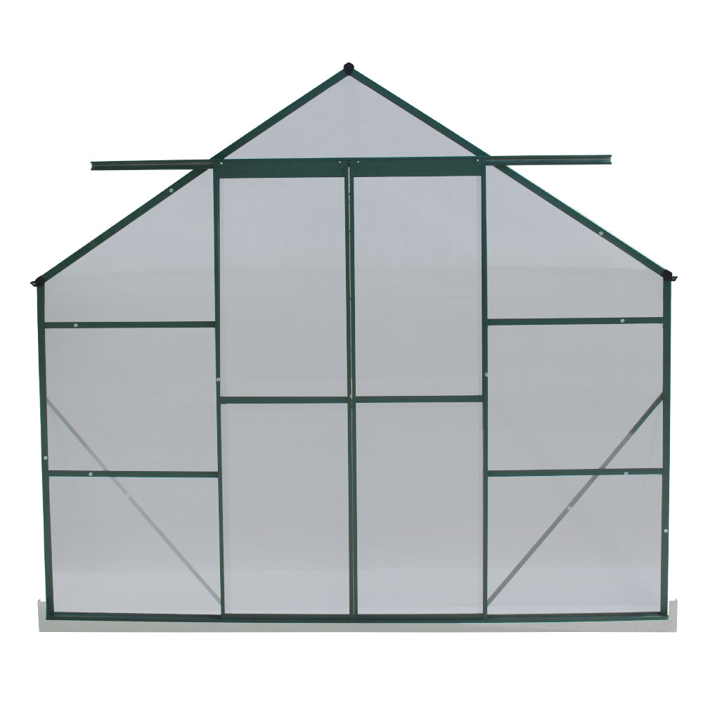 Green Fingers 6.3x2.44M Aluminium Polycarbonate Greenhouse Garden Shed
