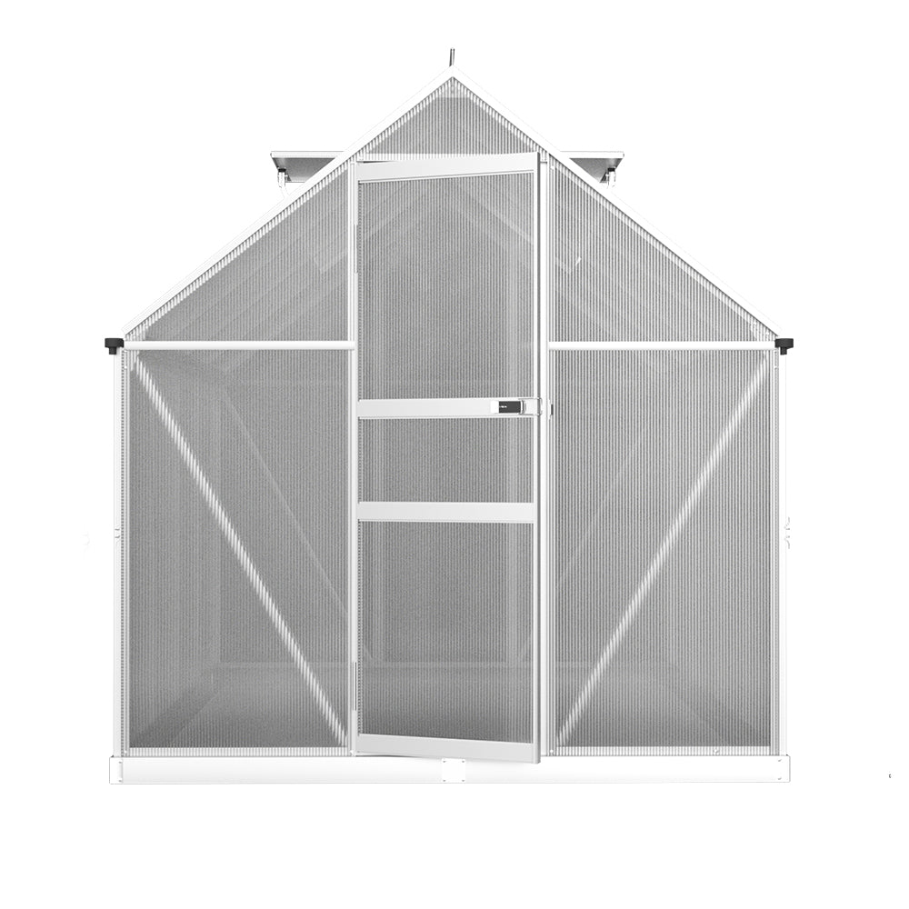 Green Fingers Aluminium Greenhouse 2.42x1.9x1.95M Polycarbonate Garden Shed