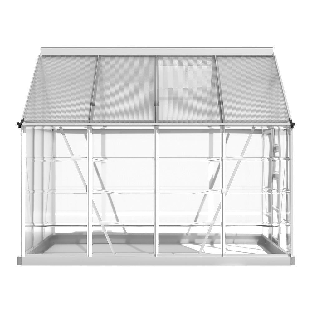Green Fingers Aluminium Greenhouse 2.48x1.89x2M Polycarbonate Silver