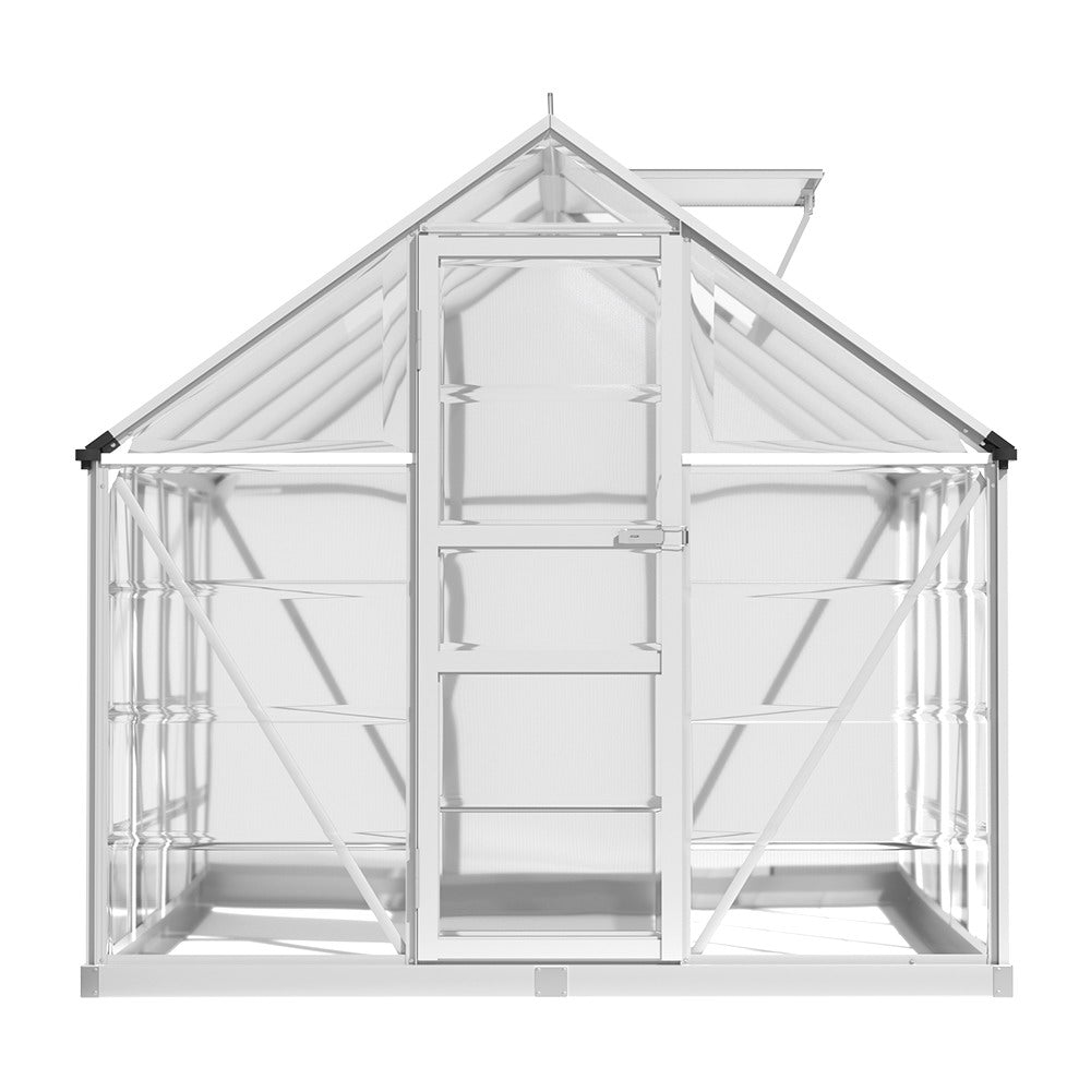 Green Fingers Aluminium Greenhouse 2.48x1.89x2M Polycarbonate Silver