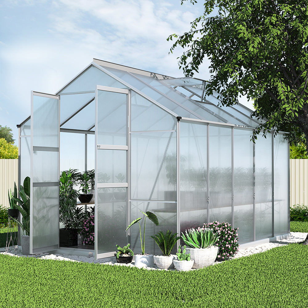 Green Fingers 3x2.5m Aluminium Greenhouse Double Doors