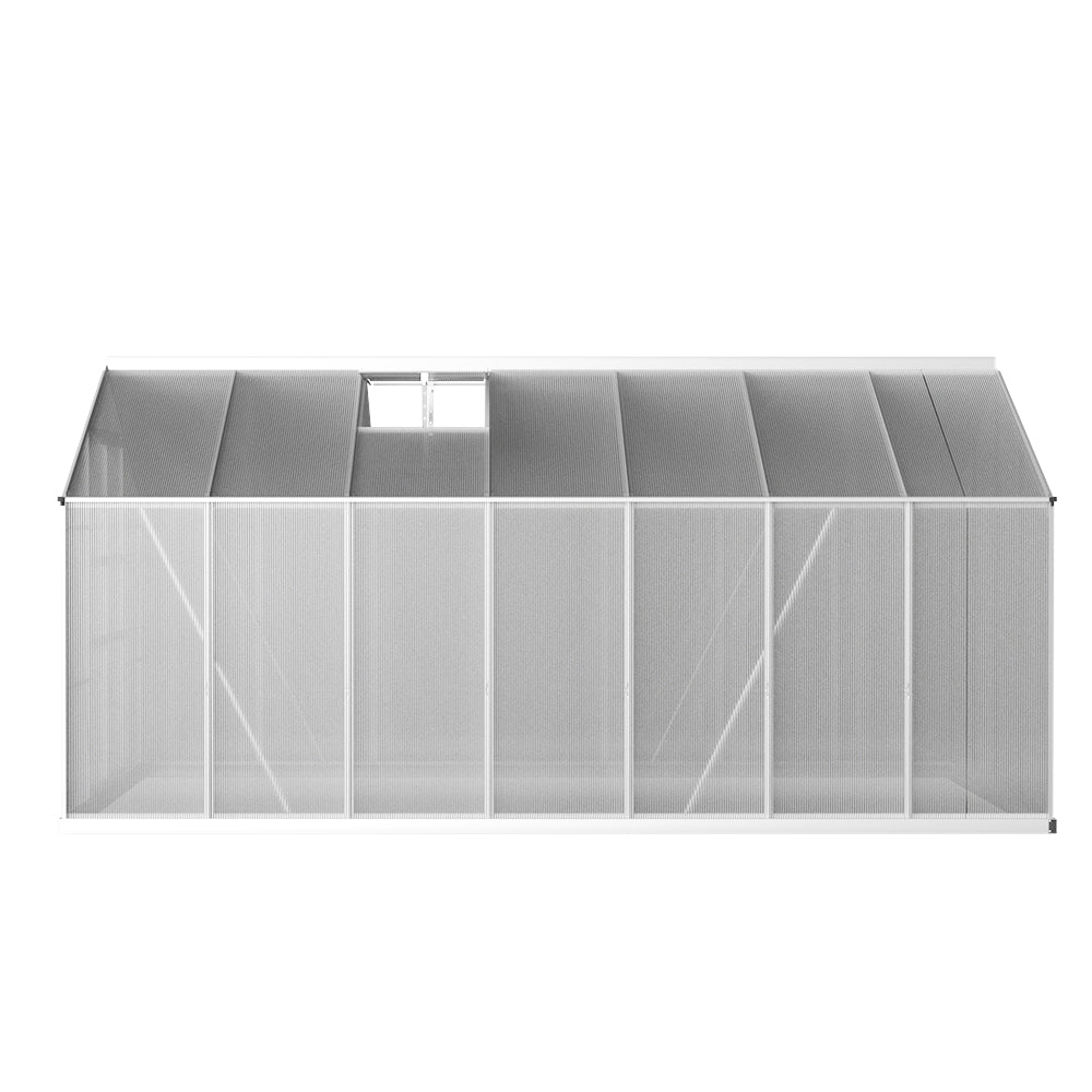 Green Fingers 4.1x2.5M Aluminium Greenhouse Double Doors Garden Shed