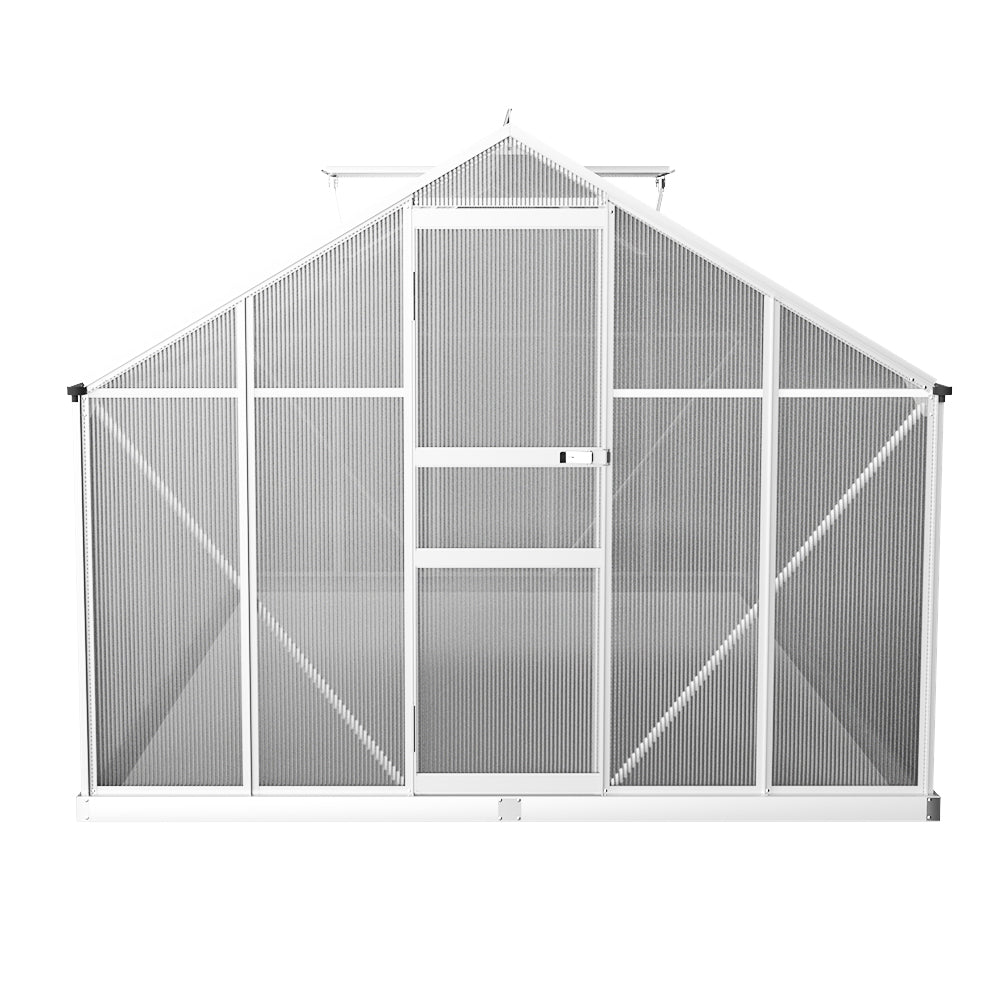 Green Fingers 4.2x2.5m Aluminium Polycarbonate Greenhouse Garden Shed