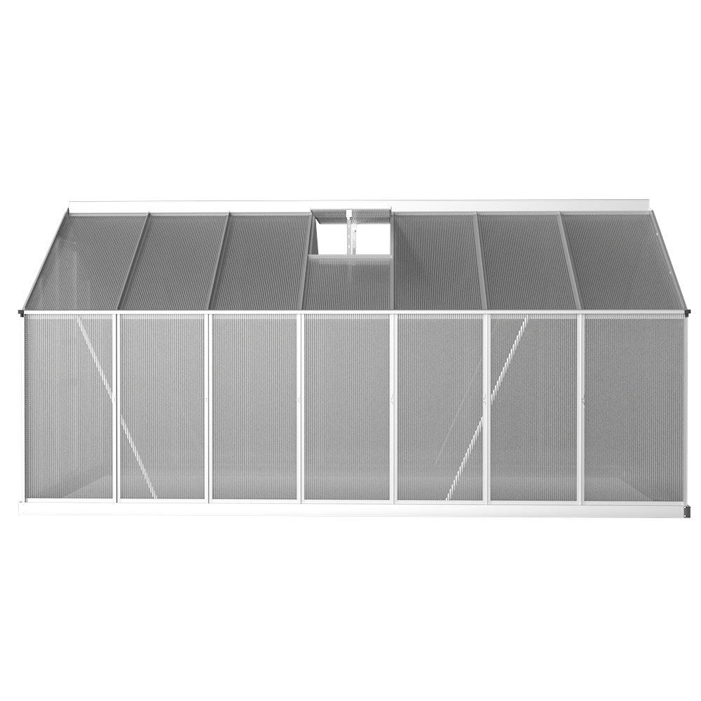 Green Fingers 4.2x2.5m Aluminium Polycarbonate Greenhouse Garden Shed