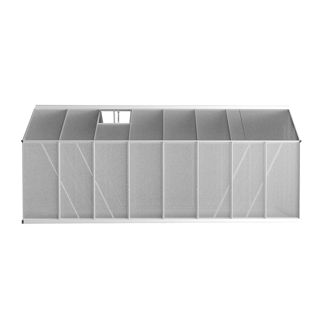 Green Fingers 4.7x2.5m Aluminium Greenhouse Double Doors Garden Shed