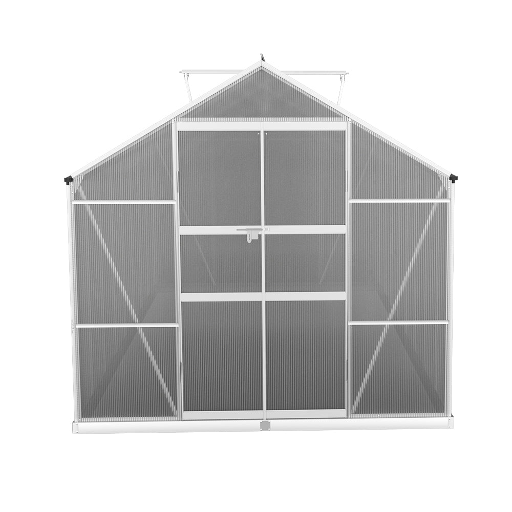 Green Fingers 4.7x2.5m Aluminium Greenhouse Double Doors Garden Shed