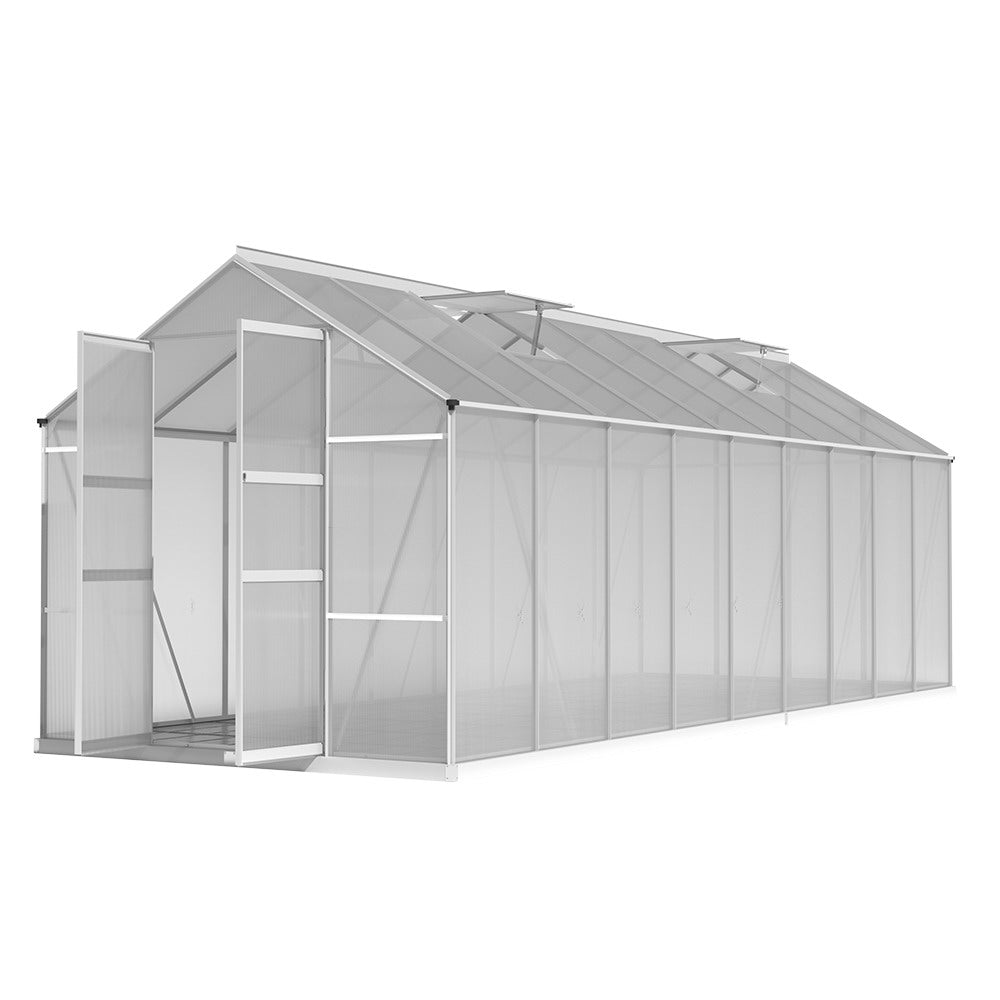 Greenfingers 5.1x2.5M Aluminium Greenhouse Double Doors Garden Shed