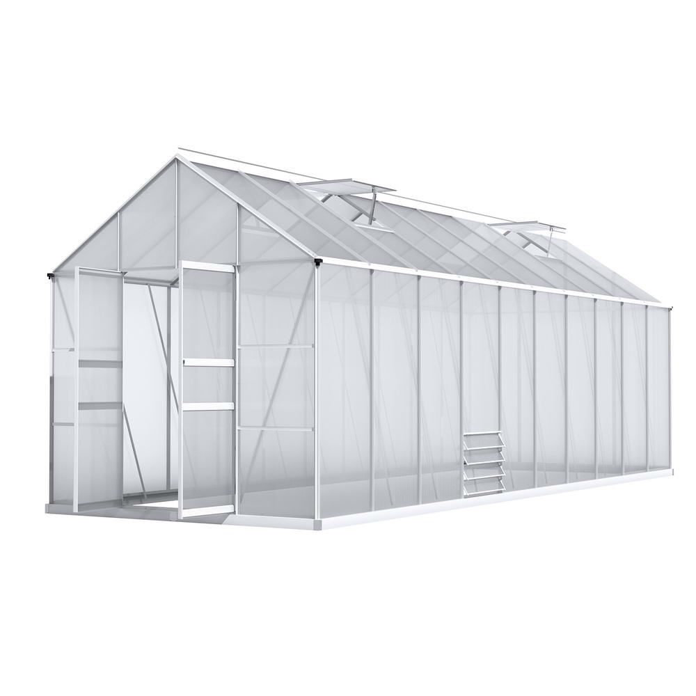 Green Fingers Aluminium Greenhouse 6.03x2.44x2.68M Garden Shed