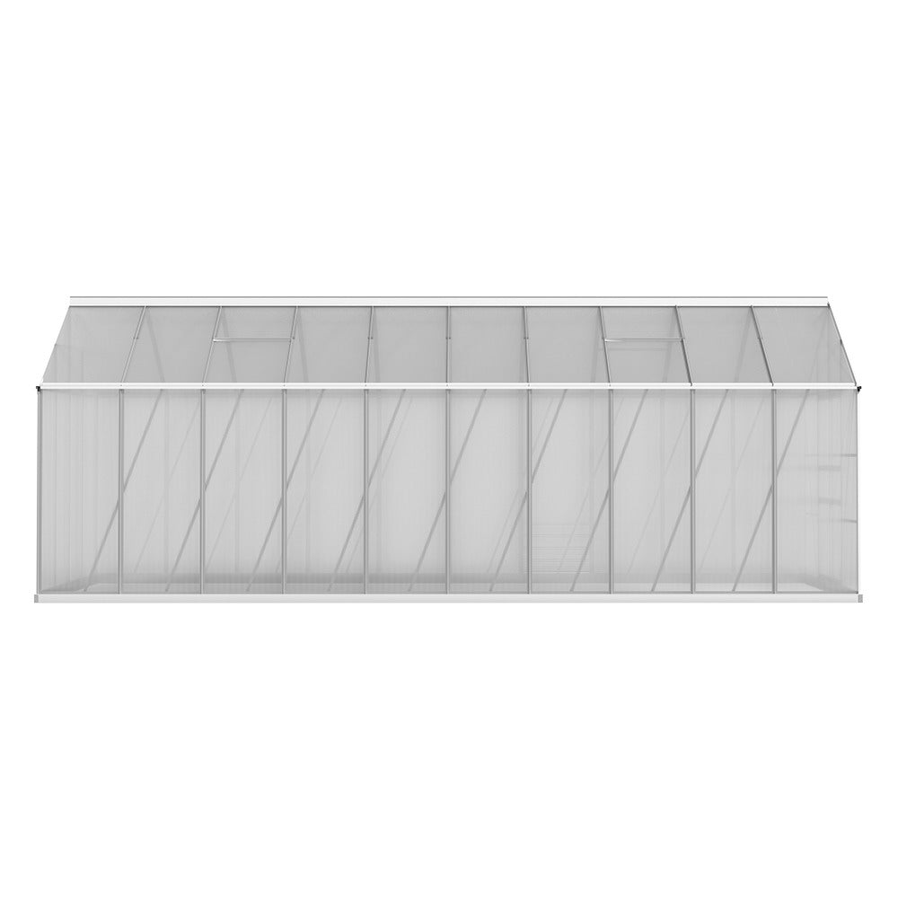 Green Fingers 6.03x2.44m Aluminium Greenhouse Double Doors Garden Shed