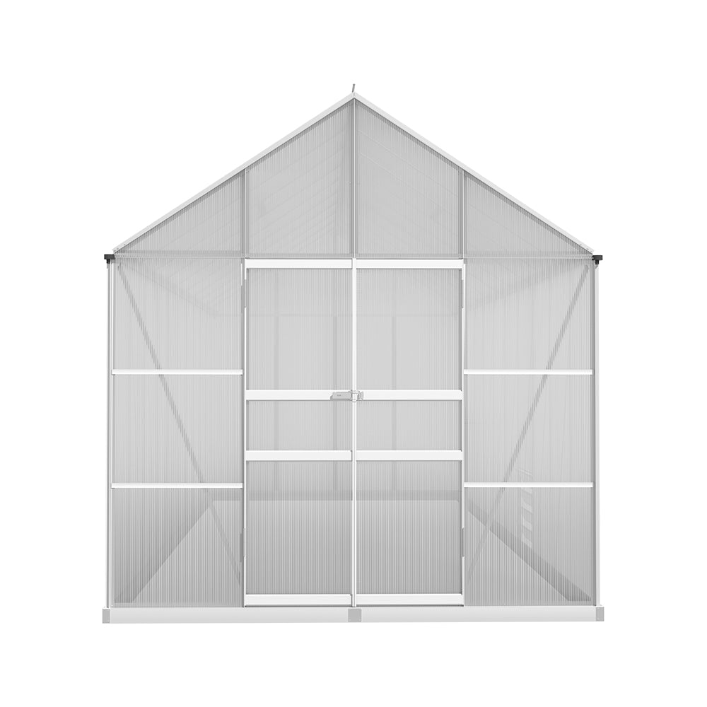 Green Fingers 6.03x2.44m Aluminium Greenhouse Double Doors Garden Shed